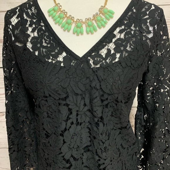 NWOT WHBM Long Sleeve All-Over Lace Top - Picture 4 of 8